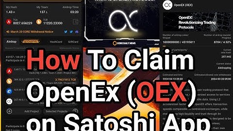 how to claim OEX on Satoshi App #OEX #OpenEx