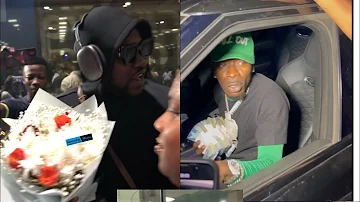 Shatta wale and Medikal spays cash like water as Medikal touch down Ghana 🇬🇭 after O2 shutdown