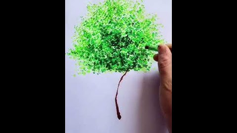 Vẽ cây xanh từ tăm bông