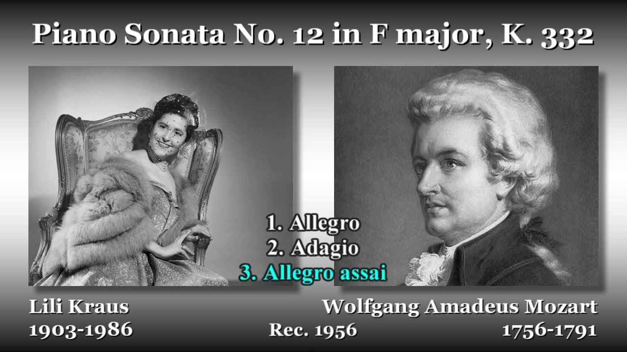 Mozart: Piano Sonata No. 12, Kraus (1956) モーツァルト ピアノソナタ第12番 クラウス