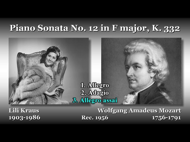 Mozart: Piano Sonata No. 12, Kraus (1956) モーツァルト