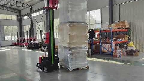 Battery Powered Self Propelled Mobile Robotic Pallet Stretch Wrap Robot Wrapping Machine