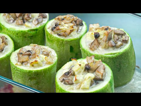 Сочные стаканчики! КАБАЧКИ С ГРИБАМИ в сметанном соусе!