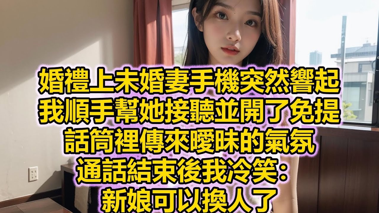 婚禮上未婚妻手機突然響起，我順手幫她接聽並開了免提，話筒裡傳來曖昧的氣氛，通話結束後我冷笑：新娘可以換人了
