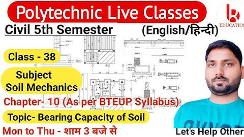 Soil Mechanics | Chapter 10 Bearing Capacity of Soil | Class 38 | Civil 5th Semester by Brijesh Sir