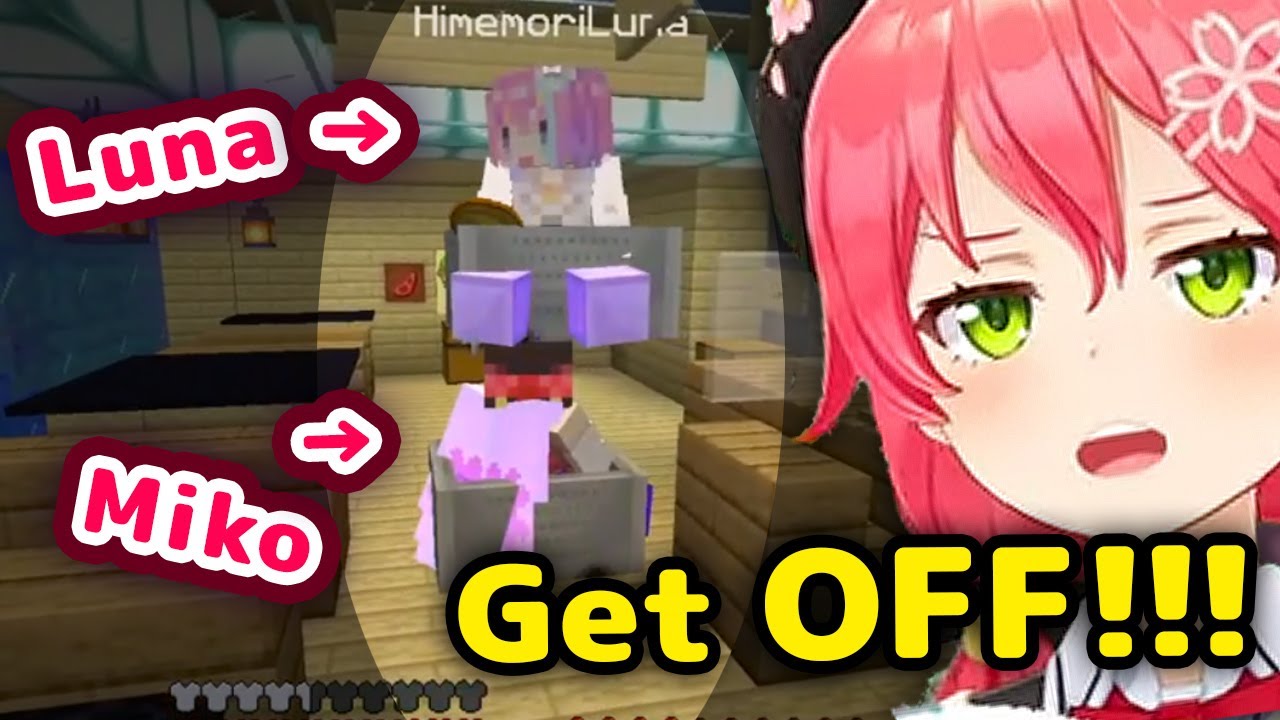 Luna Rides Miko's Head And Can't Stop Laughing Long Enough To Get Off【ENG Sub/Hololive】