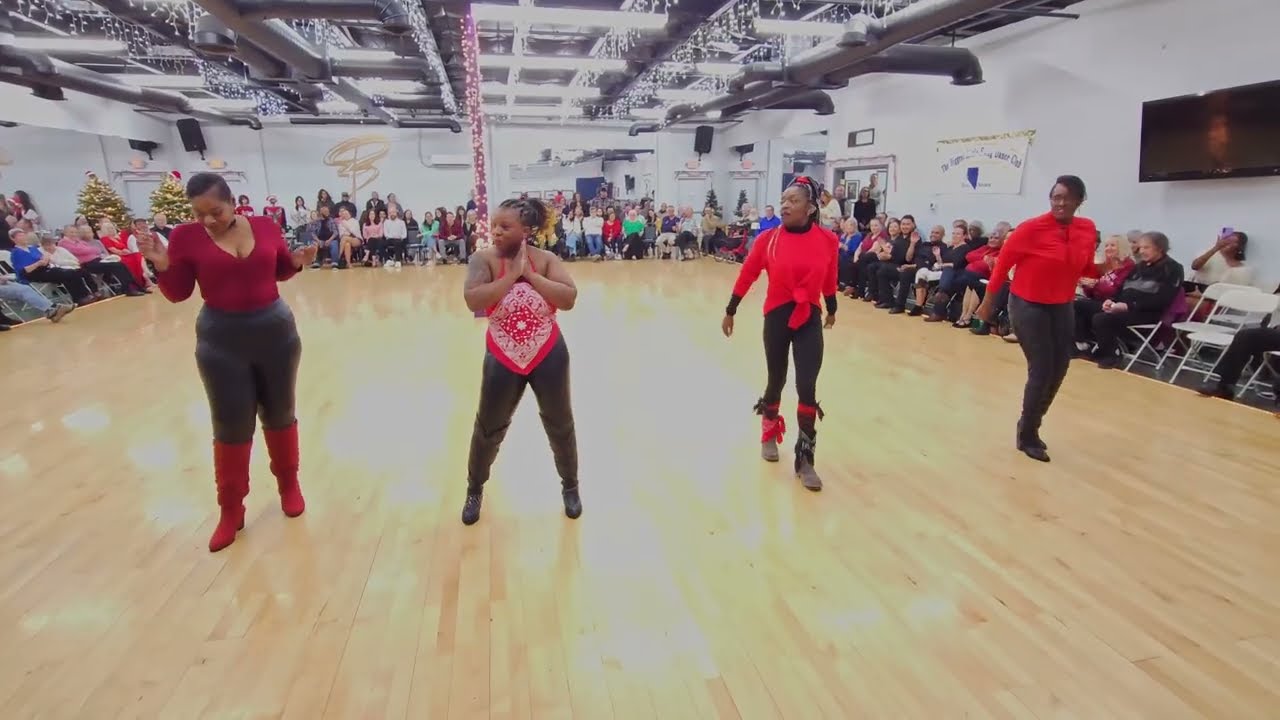 Steppin Line dancing at the Ballroom of Reno School of Dance Christmas Gala Fundraiser