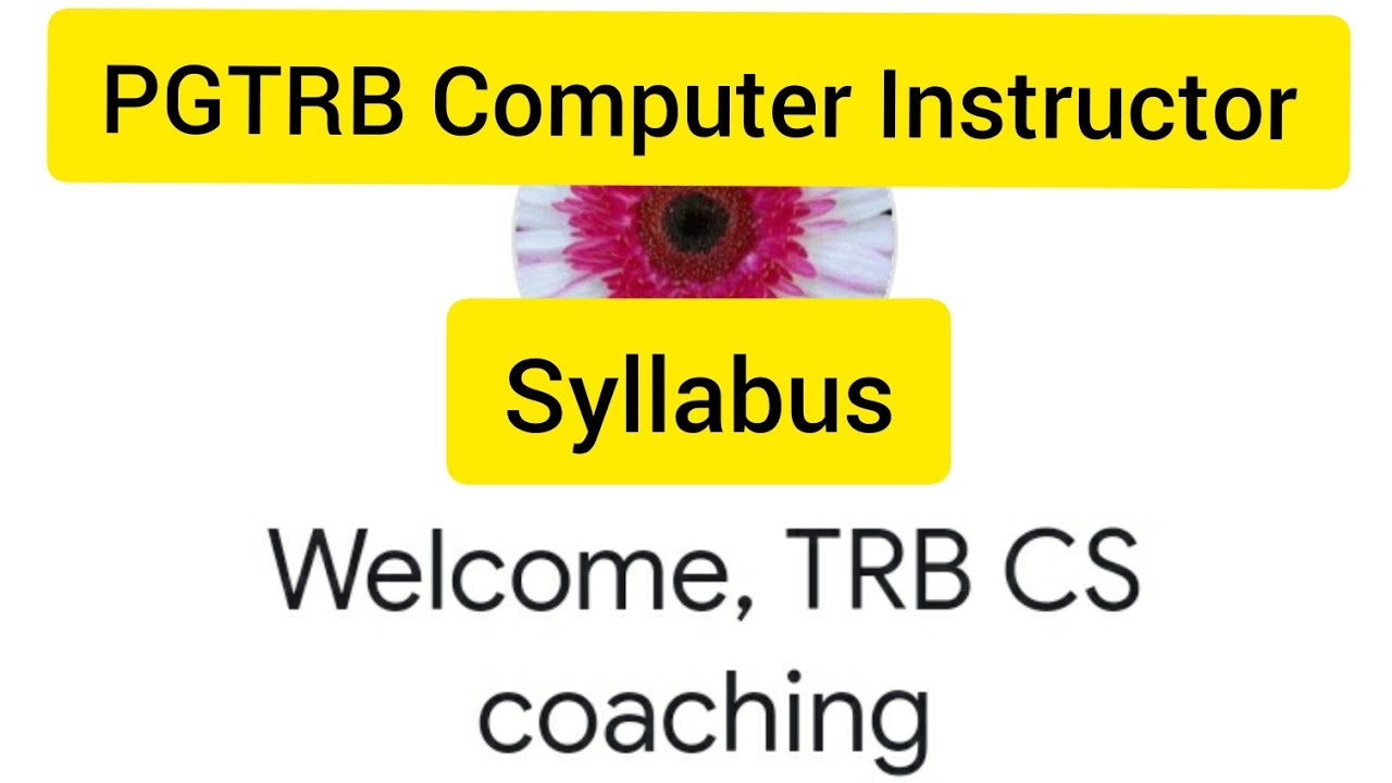 PGTRB/ Computer instructor grade-1 post Syllabus