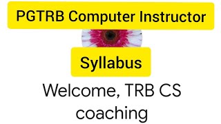 PGTRB/ Computer instructor grade-1 post Syllabus