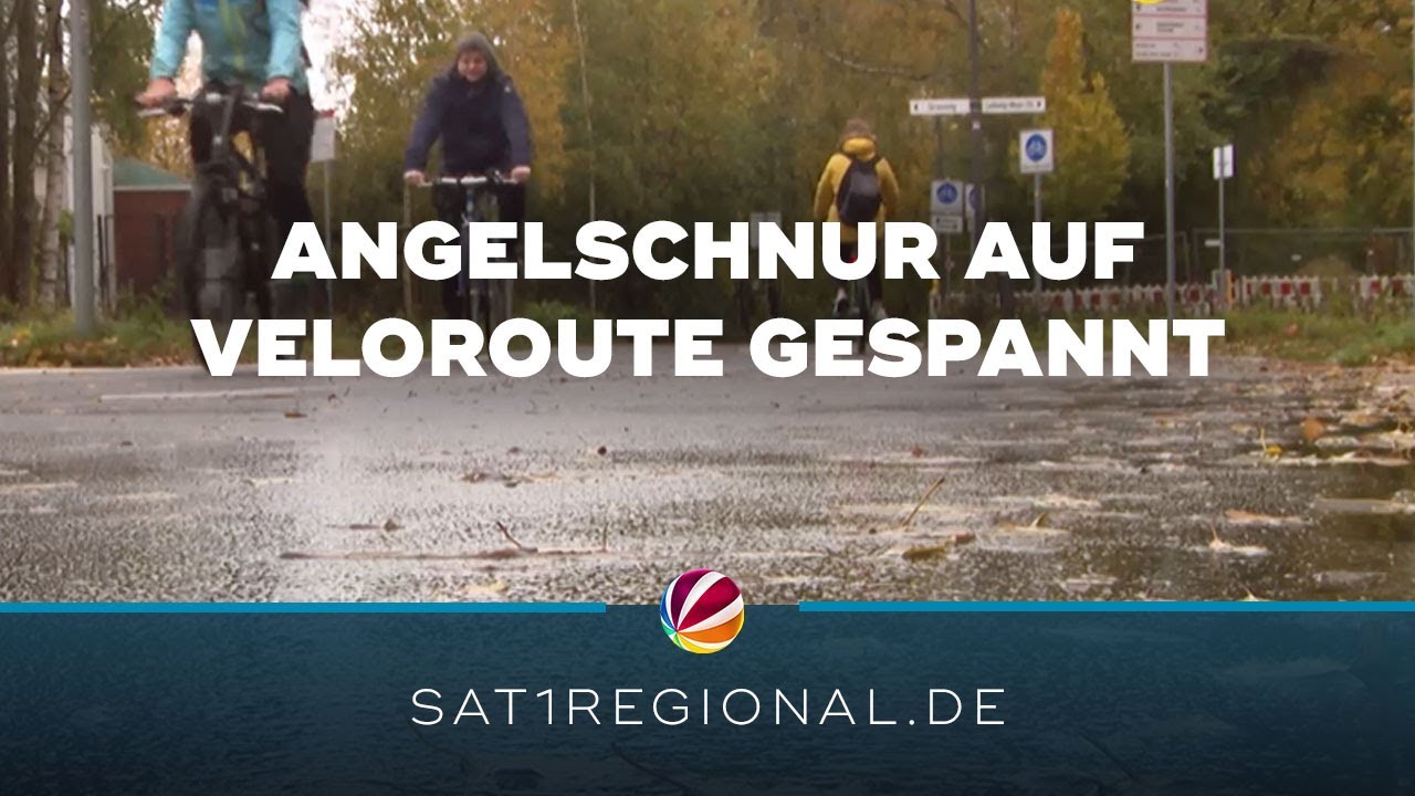 Angelschnur auf Kieler Veloroute gespannt  Radfahrerin verletzt