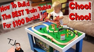 How to build a simple train / activity table for kids for less than $100 dollars - Today we tackle a home made wooden train activity ...