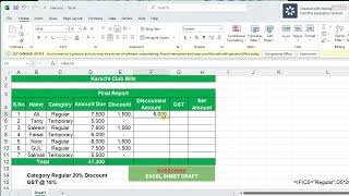 #ExcelTutorial Calculate Discount for Regular Members and GST in Excel | Step by Step