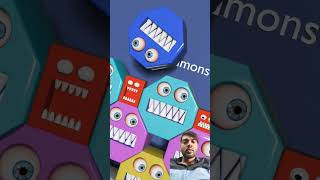 WALL OF MOSTERS #loopsmusic  3danimation #horrorshow #loops #cuboidmonster3d #cat #cartoon #virel