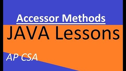 AP CSA Unit 5 Accessor Methods