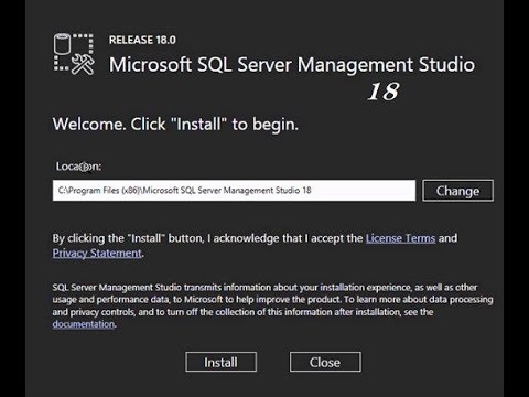 Install sql server management studio 18 - YouTube