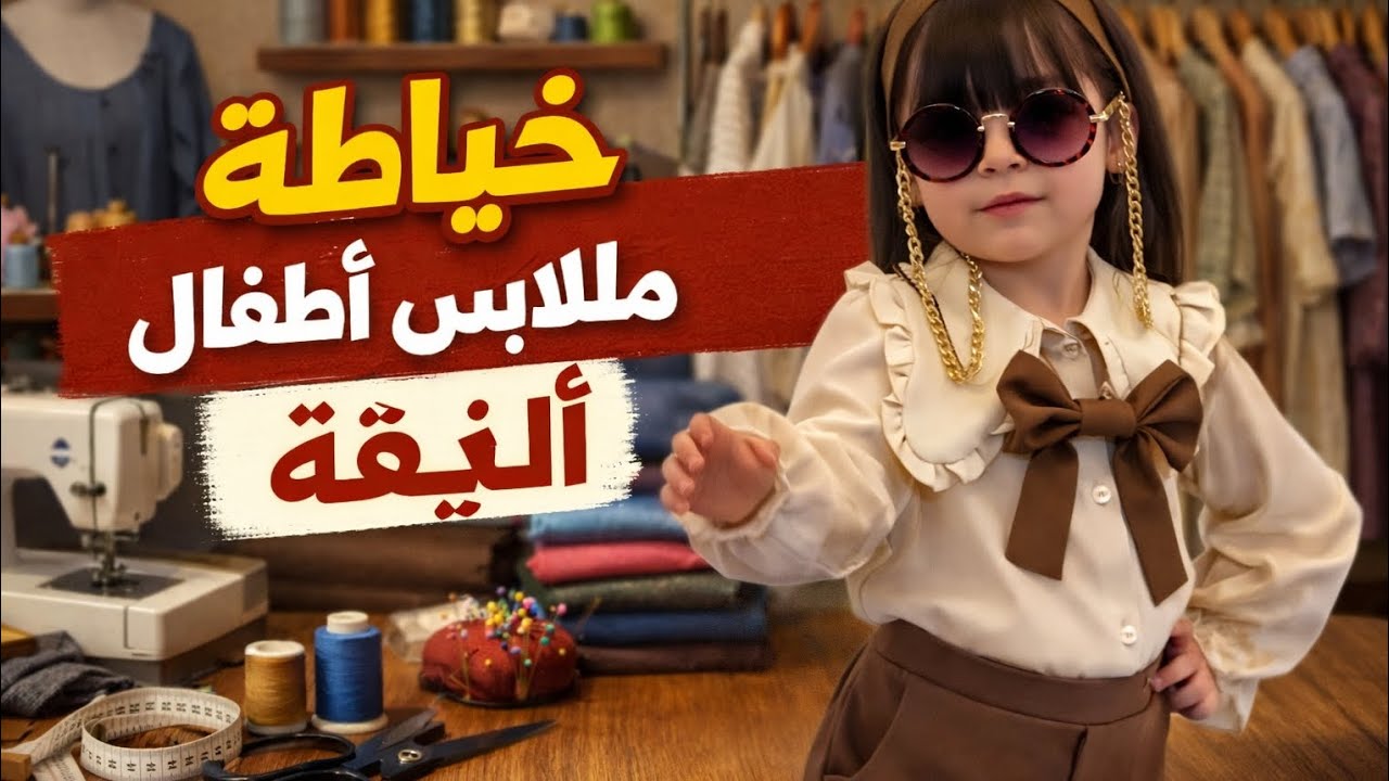 خياطة ملابس أطفال أنيقة | طريقه قص بنطلون كلاسيك وبلوزة بزرار واللياقه خطوة بخطوة