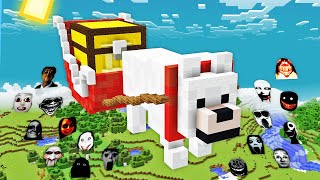 SURVIVAL DOG WITH CHEST BASE JEFF THE KILLER and SCARY NEXTBOTS in Minecraft -Gameplay- Coffin Meme