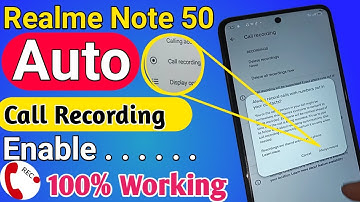 Realme note 50 Auto call Record enable // Call Record enable