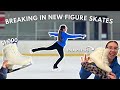 break in my NEW FIGURE SKATES with me! | first practice in new boots + why i needed them