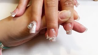 Wedding Pearl Nail Art Designs