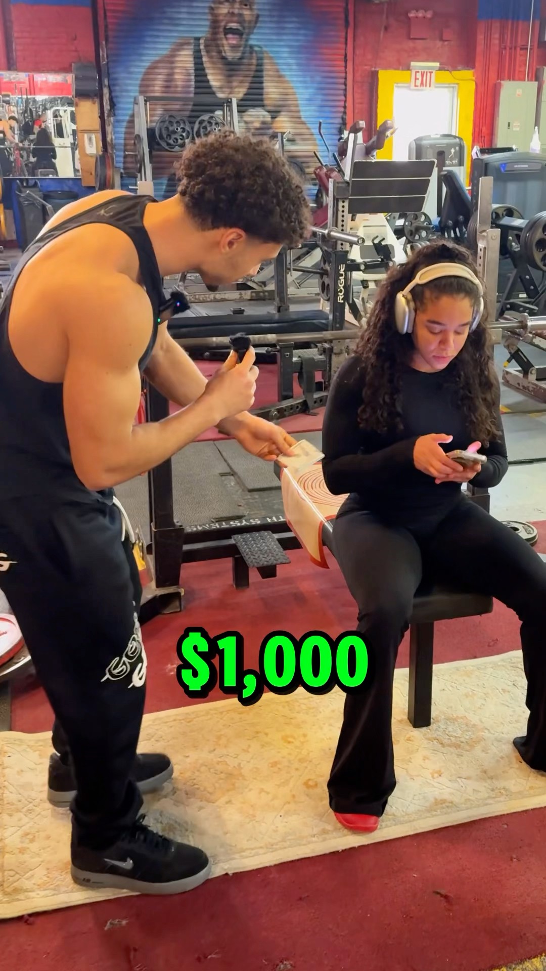 Can a girl bench press more than me for $1,000??⁉️