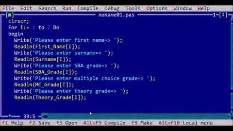 Pascal Program Using Array=====