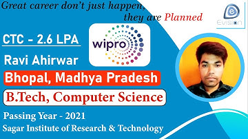 Congrats, Ravi Ahirwar | Selected in WIPRO | 2.6 LPA |COMPUTERS SCIENCE, Passing 2021| Bhopal , M.P.
