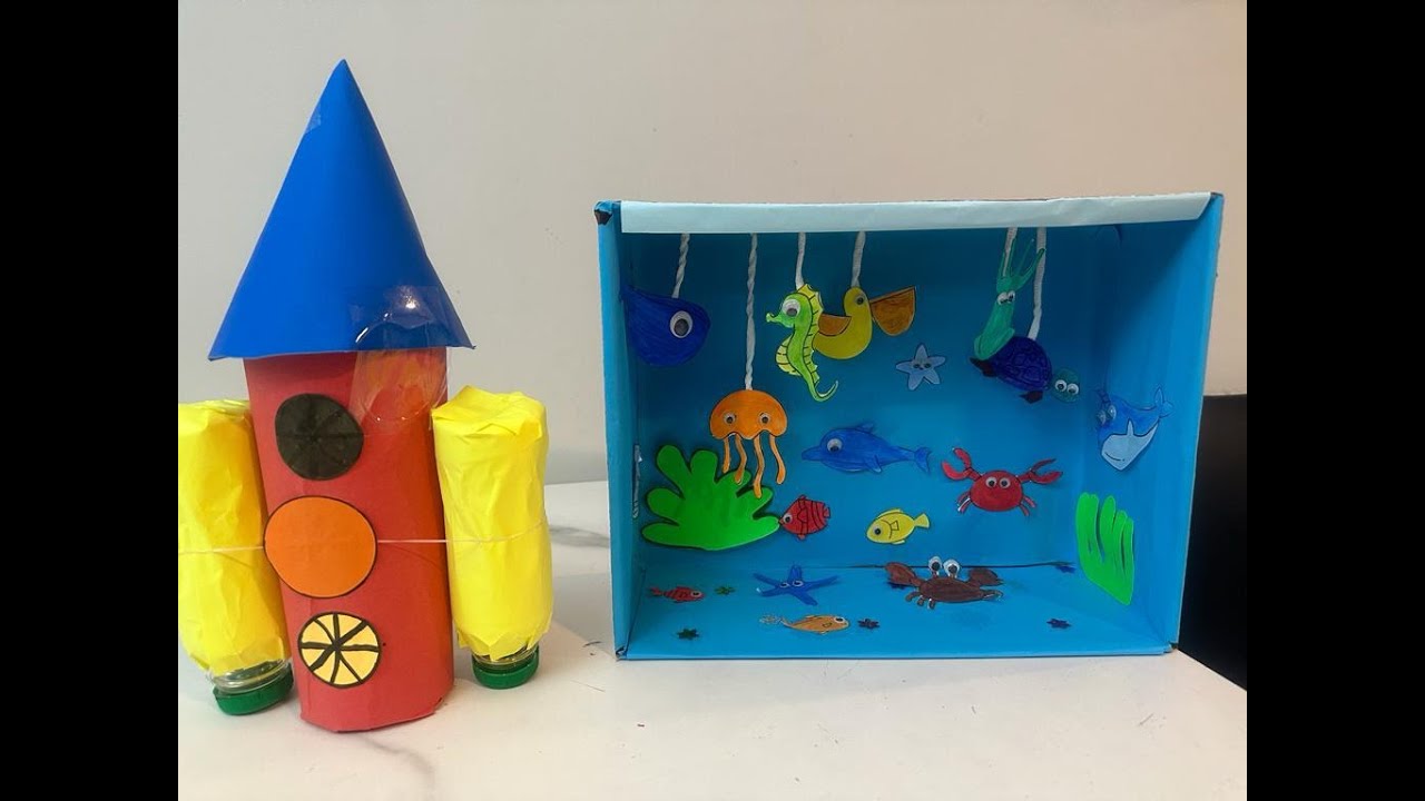 Shoe Box Aquarium school project ) YouTube