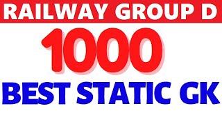 1000 Best Static GK for Railway Group D | Static GK for RRC Group D