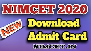 NIMCET 2020 Admit Card and Exam and Result Date