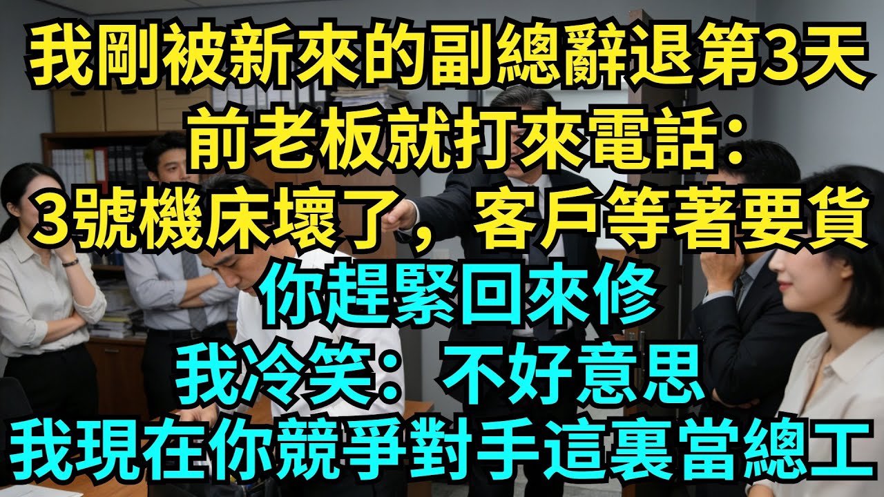 我剛被新來的副總辭退第3天，前老板就打來電話：3號機床壞了，客戶等著要貨，你趕緊回來修，我冷笑：不好意思，我現在在你們競爭對手這裏當總工【奇聞秘事】#奇聞#秘事#故事 #职场 #职场故事