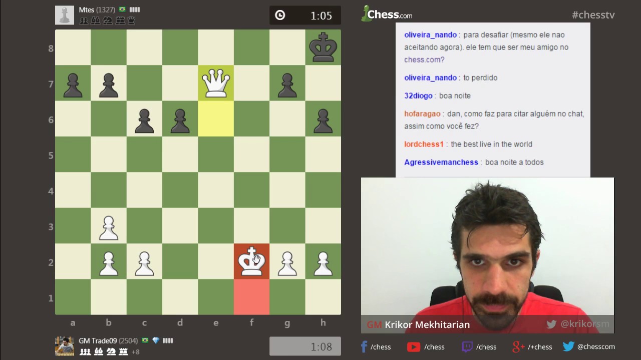ChessTV BR - Time Odds: partidas de xadrez com o GM Krikor
