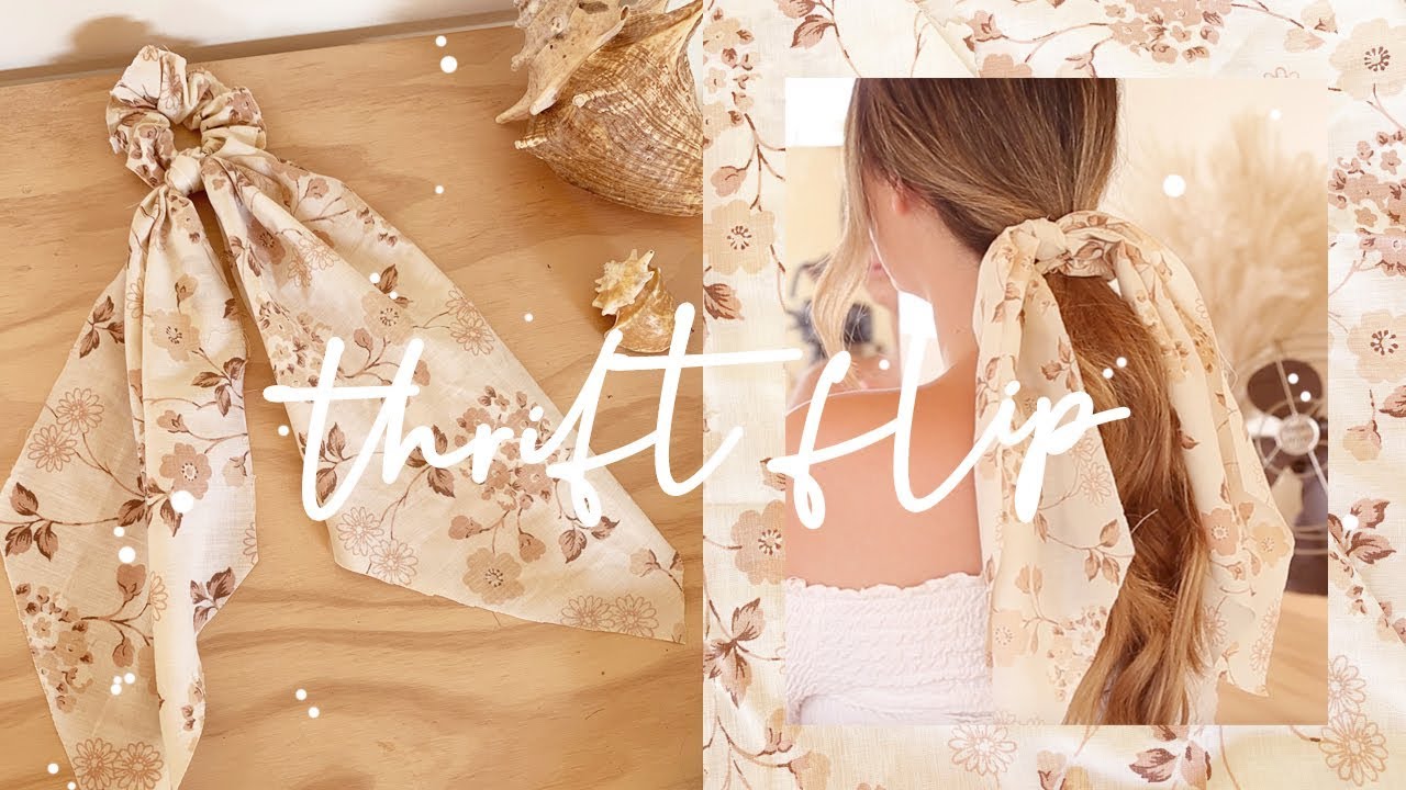 THRIFT FLIP * Hair Scarf Pony + Scrunchies!