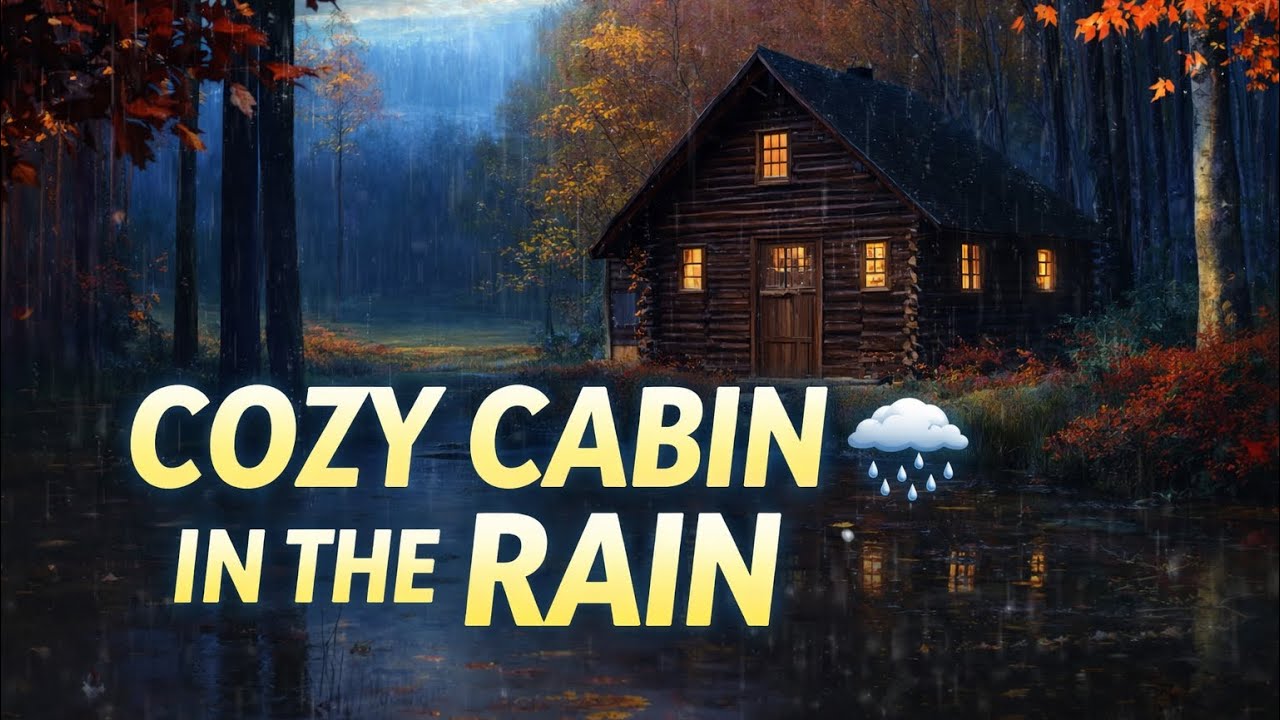 Cozy Forest Cabin in the Rain 🌧️ Relaxing Nature Sounds for Sleep - YouTube