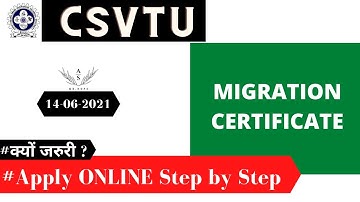 Migration Certificate Apply ONLINE Step by Step | CSVTU