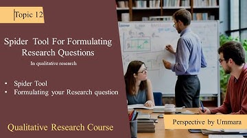 SPIDER tool to develop Research Question for Qualitative Research ||Topic 12||Perspectives by Ummara