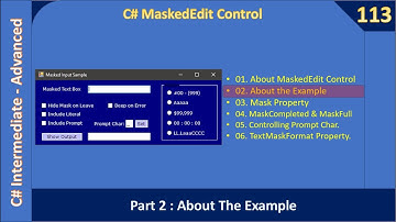 C# MaskedTextBox Control | Part 2 - The Example | C# Advanced #113