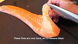 Let's Get the Salmon Party Started Everyone! The Easiest Way of Filleting by Michelin Sushi Chef