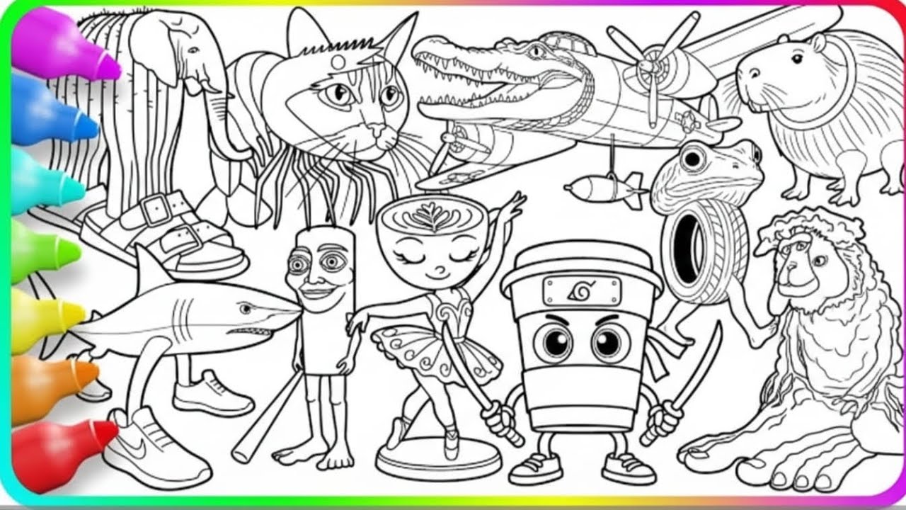 Coloring Pages - ITALIAN BRAINROT / Satisfying Coloring Popular Brainrot Memes