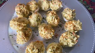 Crab filled Deviled eggs 🦀