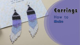 Native American Style Earrings | Easy to make earrings | Brick stitch and Fringe Beaded Earrings