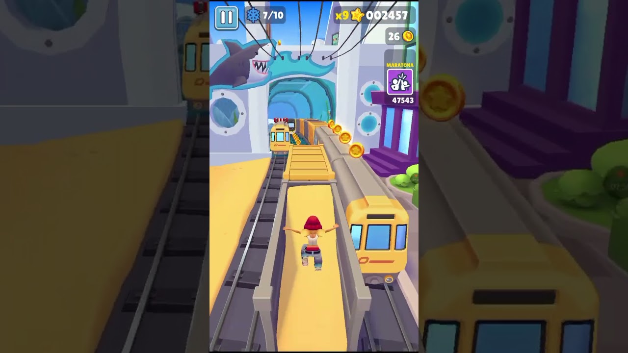 Jogando subway surfers mais só os eventos 