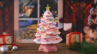14 in. Nostalgic Pink Ceramic Christmas Tree | Mr. Christmas