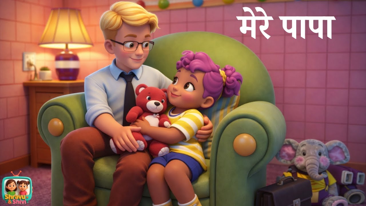 Papa Mere papa , पापा मेरे पापा, मेरे पापा सबसे न्यारे - Shravu & Shivi – Hindi Rhymes for Kids