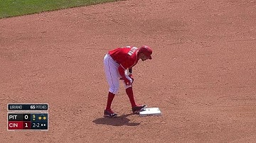 PIT@CIN: Hamilton steals second base for second time