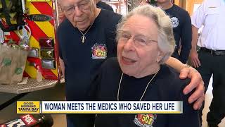 Woman meets medics who saved her after heart attack