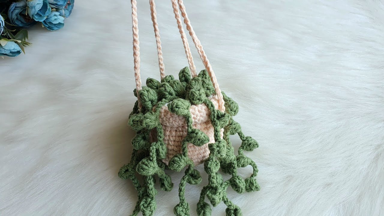 Вязаный цветок плюща ✅️ Цветок в горшке ✅️ Искусственный цветок ✅️ Простое изготовление цветов