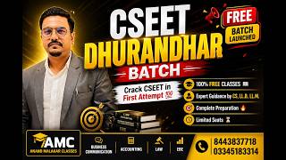 CSEET Dhurandhar Batch 🔥| DAY 3 | 100% FREE Classes | Crack in First Attempt 💯