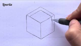 How to Draw Nested 3D Cubes | Easy Line Geometry
