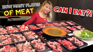 HOW MANY PLATES OF MEAT WILL I EAT?! All You Can Eat Shabu in Las Vegas!! #RainaisCrazy